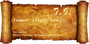 Temmer Ifigénia névjegykártya